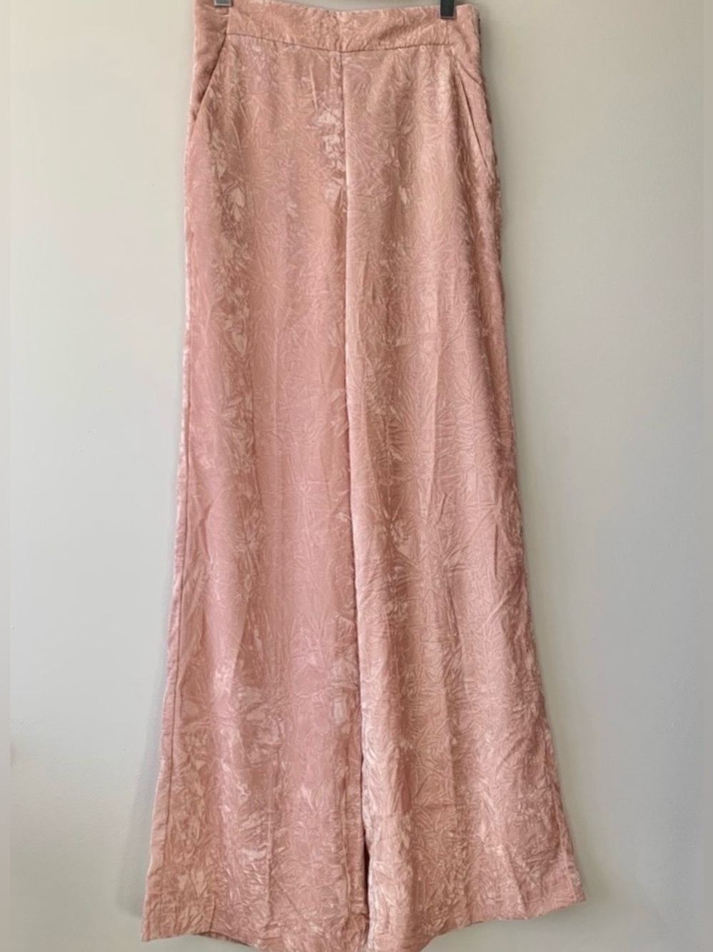 NEW Wilfred Le Fou Verdet Pant Crushed Velvet Roebuck Pink Trouser Wide Leg